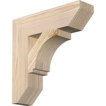 Ekena Millwork 3 1/2"W x 14"D x 14"H Imperial Slat Smooth Bracket, Douglas Fir