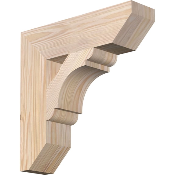 Ekena Millwork 3 1/2"W x 14"D x 14"H Olympic Slat Smooth Bracket, Douglas Fir
