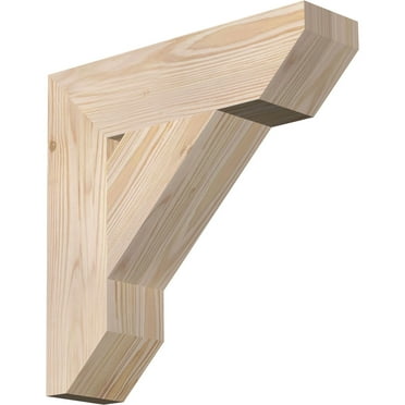 Ekena Millwork 3 1/2"W x 14"D x 14"H Traditional Slat Smooth Bracket, Douglas Fir