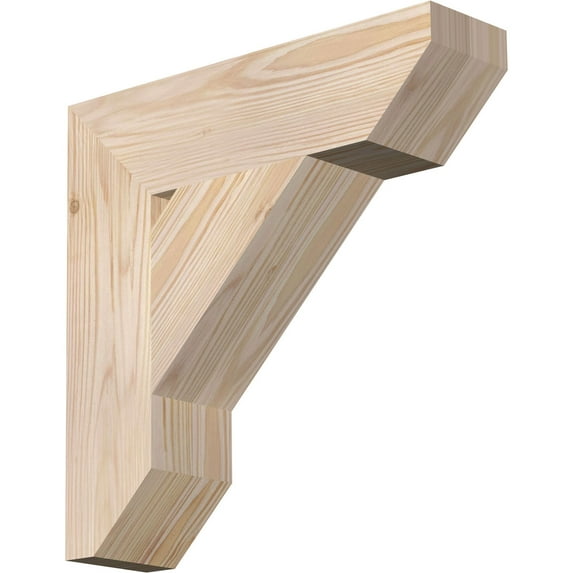 Ekena Millwork 3 1/2"W x 14"D x 14"H Traditional Slat Smooth Bracket, Douglas Fir