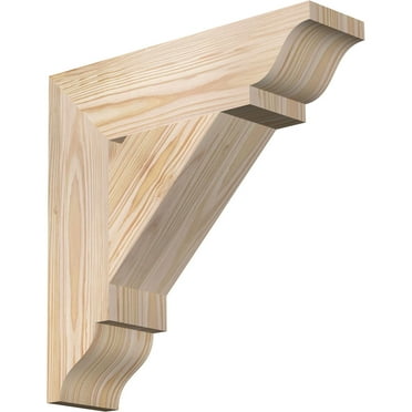 Ekena Millwork 3 1/2"W x 14"D x 14"H Traditional Traditional Smooth Bracket, Douglas Fir