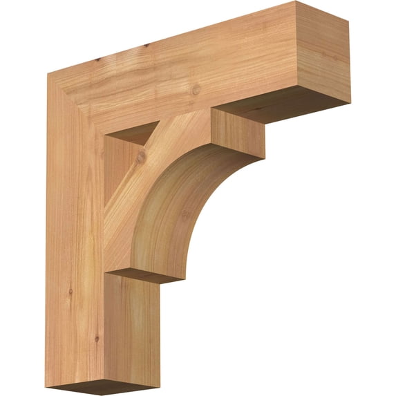 Ekena Millwork 3 1/2"W x 14"D x 14"H Westlake Block Smooth Bracket, Western Red Cedar