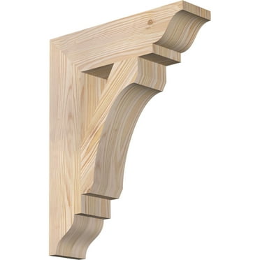 Ekena Millwork 3 1/2"W x 14"D x 18"H Legacy Traditional Smooth Bracket, Douglas Fir