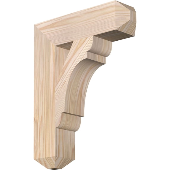 Ekena Millwork 3 1/2"W x 14"D x 18"H Olympic Craftsman Smooth Bracket, Douglas Fir
