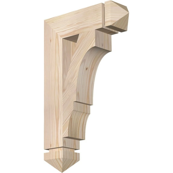 Ekena Millwork 3 1/2"W x 14"D x 22"H Balboa Arts & Crafts Smooth Bracket, Douglas Fir