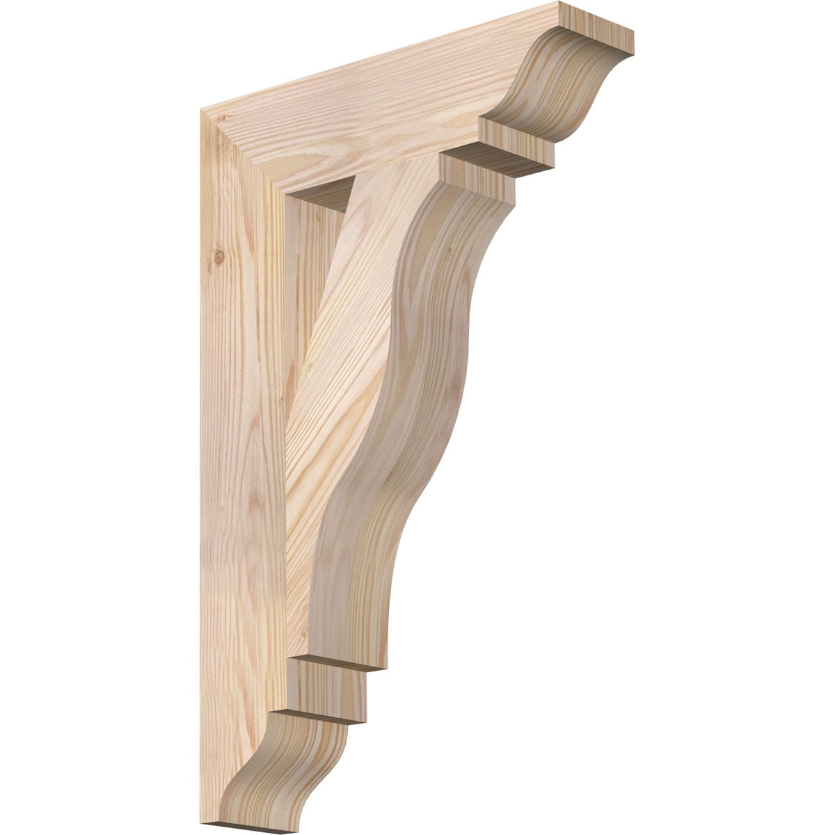 Ekena Millwork 3 1/2"W x 14"D x 22"H Funston Traditional Smooth Bracket, Douglas Fir