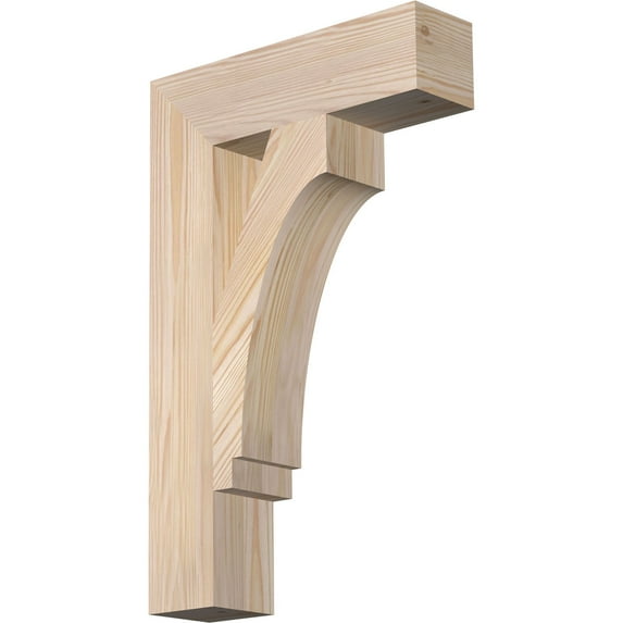 Ekena Millwork 3 1/2"W x 14"D x 22"H Imperial Block Smooth Bracket, Douglas Fir