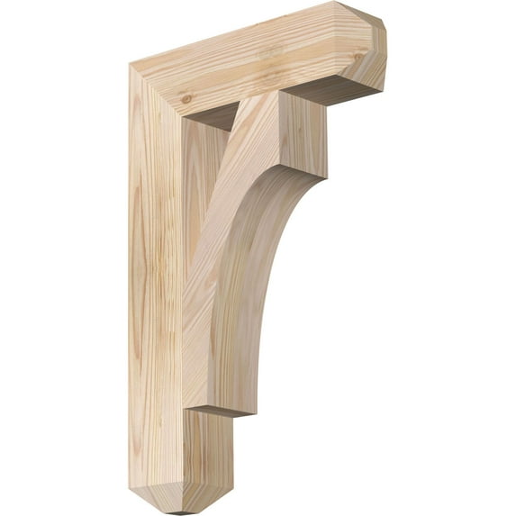 Ekena Millwork 3 1/2"W x 14"D x 22"H Westlake Craftsman Smooth Bracket, Douglas Fir
