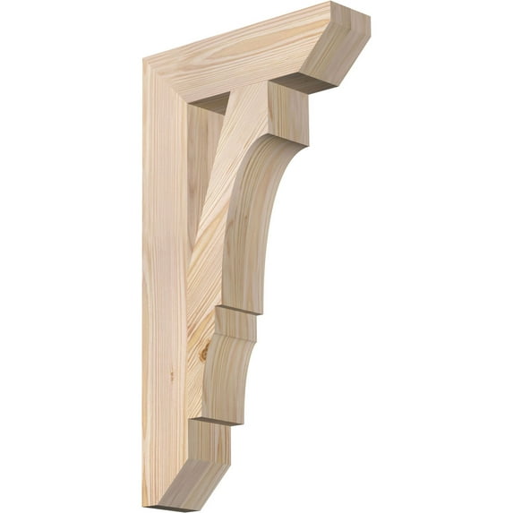 Ekena Millwork 3 1/2"W x 14"D x 26"H Balboa Slat Smooth Bracket, Douglas Fir