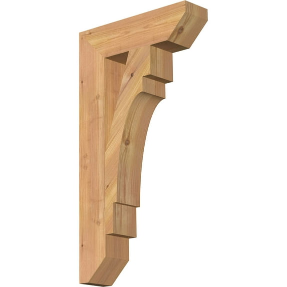 Ekena Millwork 3 1/2"W x 14"D x 26"H Merced Slat Smooth Bracket, Western Red Cedar