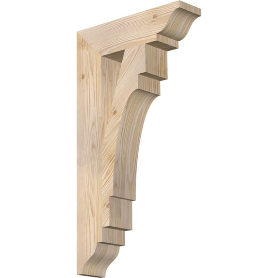 Ekena Millwork 3 1/2"W x 14"D x 26"H Merced Traditional Smooth Bracket, Douglas Fir