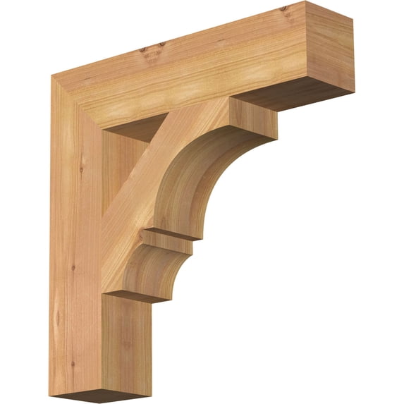 Ekena Millwork 3 1/2"W x 16"D x 16"H Balboa Block Smooth Bracket, Western Red Cedar