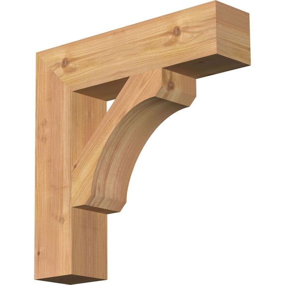 Ekena Millwork 3 1/2"W x 16"D x 16"H Legacy Block Smooth Bracket, Western Red Cedar