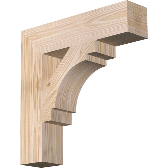 Ekena Millwork 3 1/2"W x 16"D x 16"H Merced Block Smooth Bracket, Douglas Fir