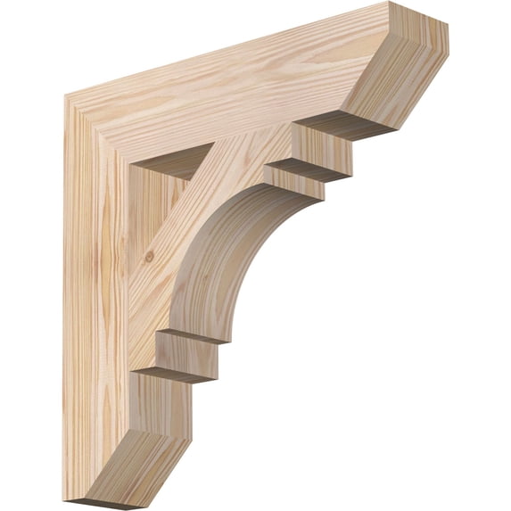 Ekena Millwork 3 1/2"W x 16"D x 16"H Merced Slat Smooth Bracket, Douglas Fir