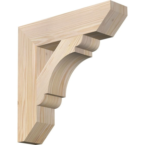 Ekena Millwork 3 1/2"W x 16"D x 16"H Olympic Slat Smooth Bracket, Douglas Fir