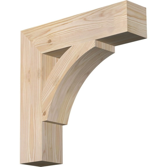 Ekena Millwork 3 1/2"W x 16"D x 16"H Thorton Block Smooth Bracket, Douglas Fir