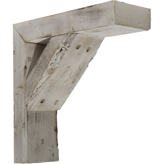 Ekena Millwork 3 1/2"W x 16"D x 16"H Vintage Farmhouse Bracket, Barnwood Decor Collection, Chalk Dust White