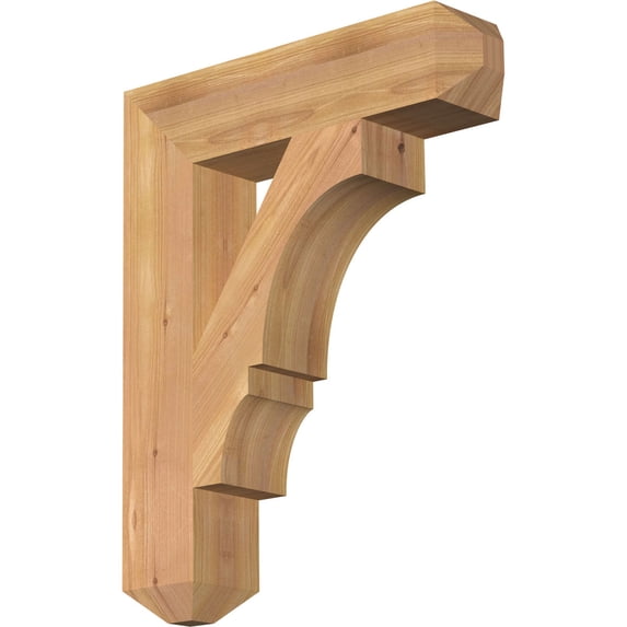 Ekena Millwork 3 1/2"W x 16"D x 20"H Balboa Craftsman Smooth Bracket, Western Red Cedar