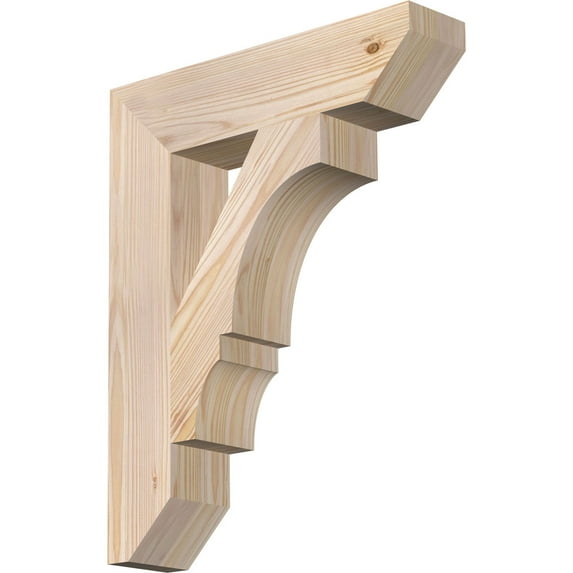 Ekena Millwork 3 1/2"W x 16"D x 20"H Balboa Slat Smooth Bracket, Douglas Fir