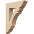 thumbnail image 1 of Ekena Millwork 3 1/2"W x 16"D x 20"H Olympic Traditional Rough Cedar Woodgrain TimberThane Bracket, Primed Tan, 1 of 6