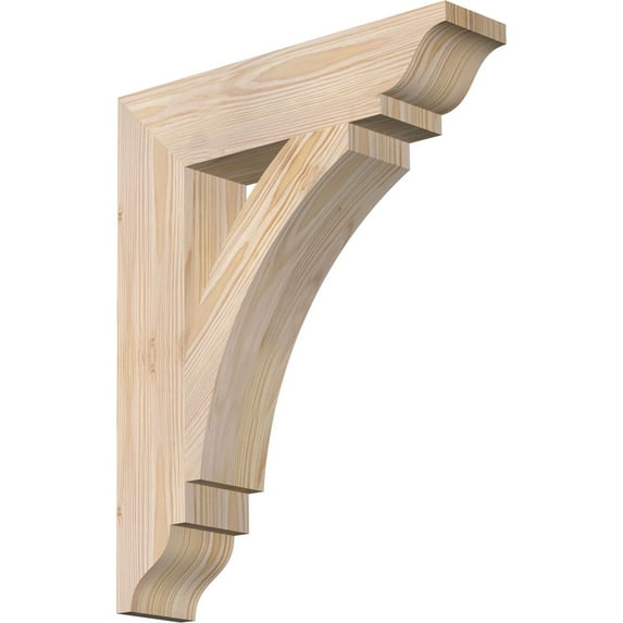 Ekena Millwork 3 1/2"W x 16"D x 20"H Thorton Traditional Smooth Bracket, Douglas Fir