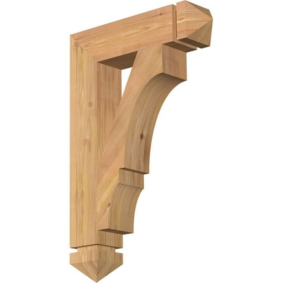 Ekena Millwork 3 1/2"W x 16"D x 24"H Balboa Arts & Crafts Smooth Bracket, Western Red Cedar