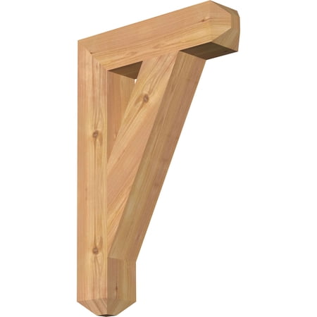 Ekena Millwork 3 1/2"W x 16"D x 24"H Traditional Craftsman Smooth Bracket, Western Red Cedar