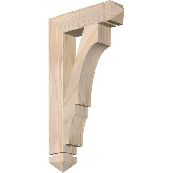 Ekena Millwork 3 1/2"W x 16"D x 28"H Balboa Arts & Crafts Smooth Bracket, Douglas Fir