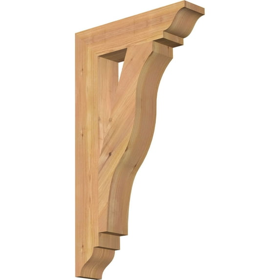 Ekena Millwork 3 1/2"W x 16"D x 28"H Funston Traditional Smooth Bracket, Western Red Cedar
