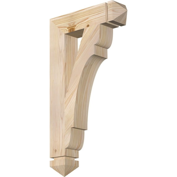 Ekena Millwork 3 1/2"W x 16"D x 28"H Olympic Arts & Crafts Smooth Bracket, Douglas Fir