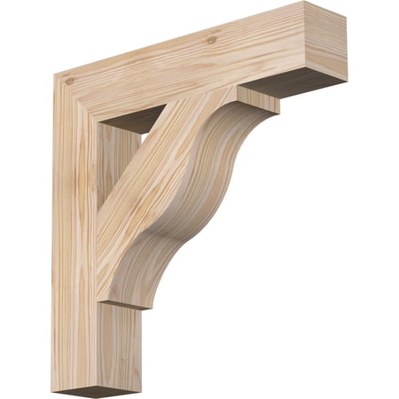 Ekena Millwork 3 1/2"W x 18"D x 18"H Funston Block Smooth Bracket, Douglas Fir