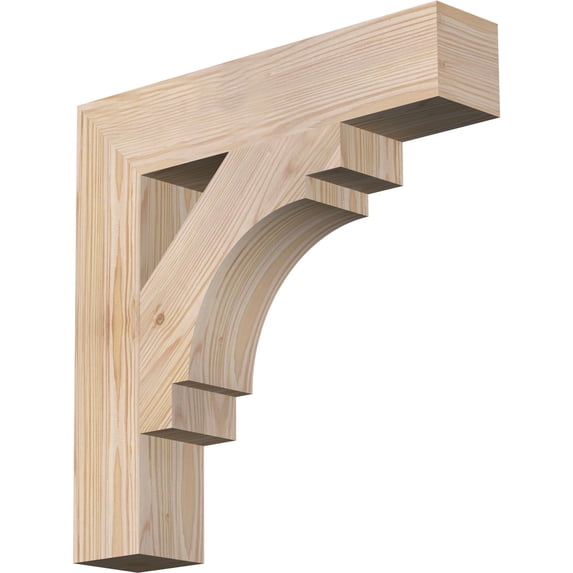 Ekena Millwork 3 1/2"W x 18"D x 18"H Merced Block Smooth Bracket, Douglas Fir