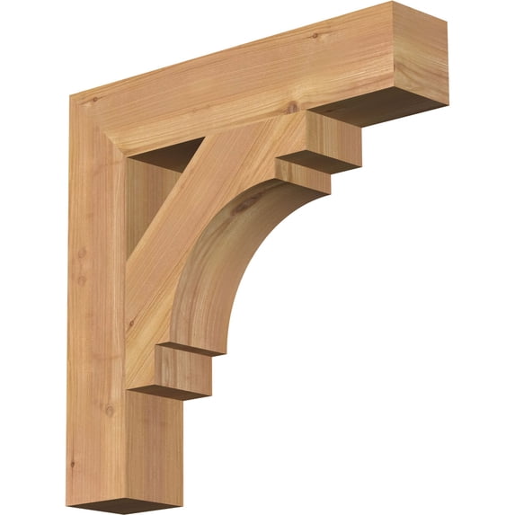 Ekena Millwork 3 1/2"W x 18"D x 18"H Merced Block Smooth Bracket, Western Red Cedar