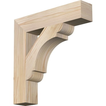 Ekena Millwork 3 1/2"W x 18"D x 18"H Olympic Block Smooth Bracket, Douglas Fir