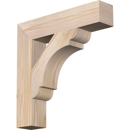 Ekena Millwork 3 1/2"W x 18"D x 18"H Olympic Block Smooth Bracket, Douglas Fir
