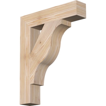 Ekena Millwork 3 1/2"W x 18"D x 22"H Funston Block Smooth Bracket, Douglas Fir