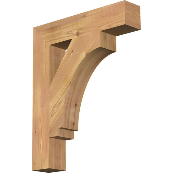 Ekena Millwork 3 1/2"W x 18"D x 22"H Imperial Block Smooth Bracket, Western Red Cedar