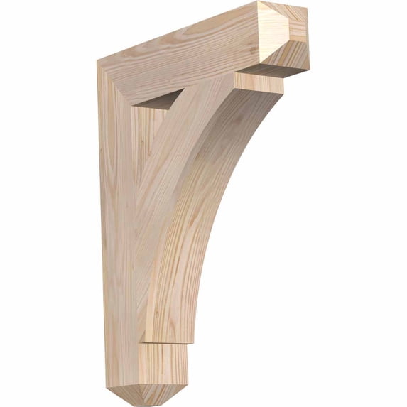 Ekena Millwork 3 1/2"W x 18"D x 22"H Thorton Craftsman Smooth Bracket, Douglas Fir