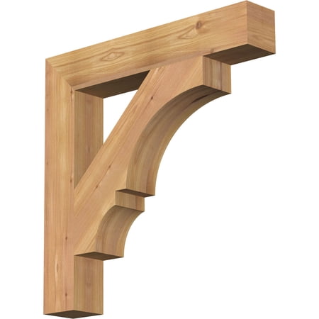 Ekena Millwork 3 1/2"W x 18"D x 26"H Balboa Block Smooth Bracket, Western Red Cedar