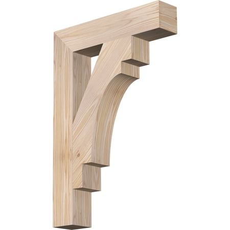 Ekena Millwork 3 1/2"W x 18"D x 26"H Merced Block Smooth Bracket, Douglas Fir