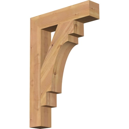 Ekena Millwork 3 1/2"W x 18"D x 26"H Merced Block Smooth Bracket, Western Red Cedar