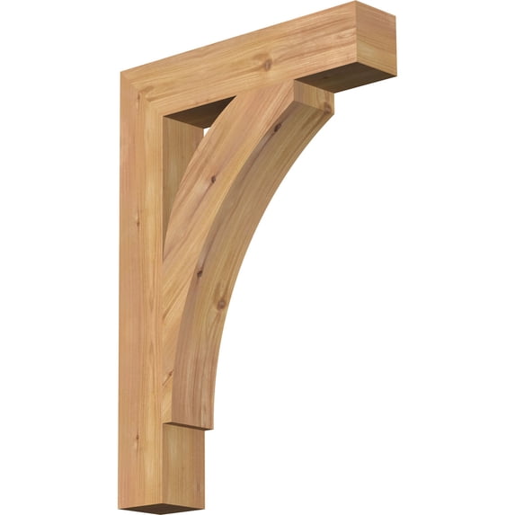 Ekena Millwork 3 1/2"W x 18"D x 26"H Thorton Block Smooth Bracket, Western Red Cedar