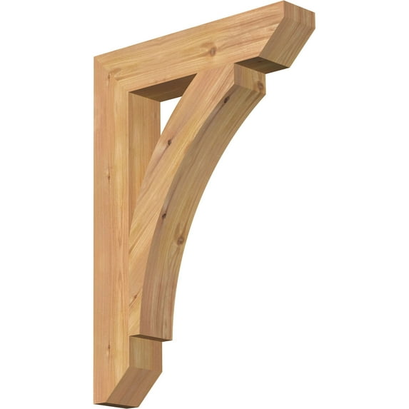 Ekena Millwork 3 1/2"W x 18"D x 26"H Thorton Slat Smooth Bracket, Western Red Cedar