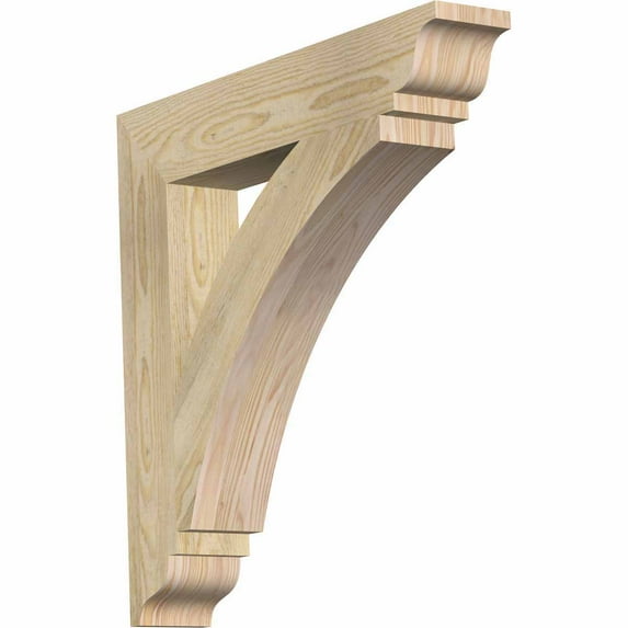 Ekena Millwork 3 1/2"W x 18"D x 26"H Thorton Traditional Smooth Bracket, Douglas Fir