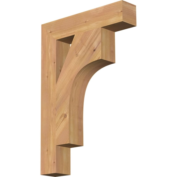 Ekena Millwork 3 1/2"W x 18"D x 26"H Westlake Block Smooth Bracket, Western Red Cedar