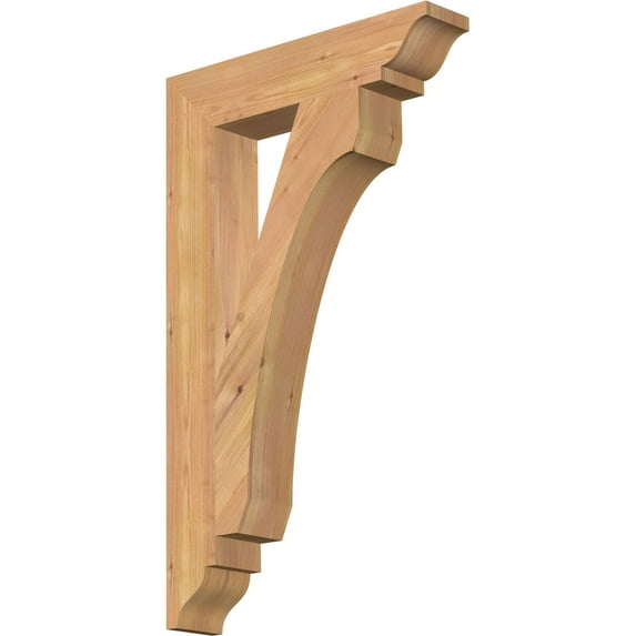 Ekena Millwork 3 1/2"W x 18"D x 30"H Legacy Traditional Smooth Bracket, Western Red Cedar