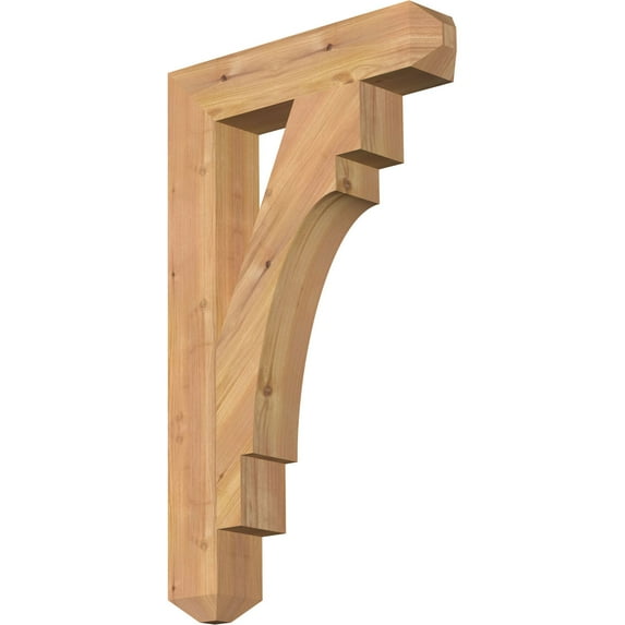 Ekena Millwork 3 1/2"W x 18"D x 30"H Merced Craftsman Smooth Bracket, Western Red Cedar