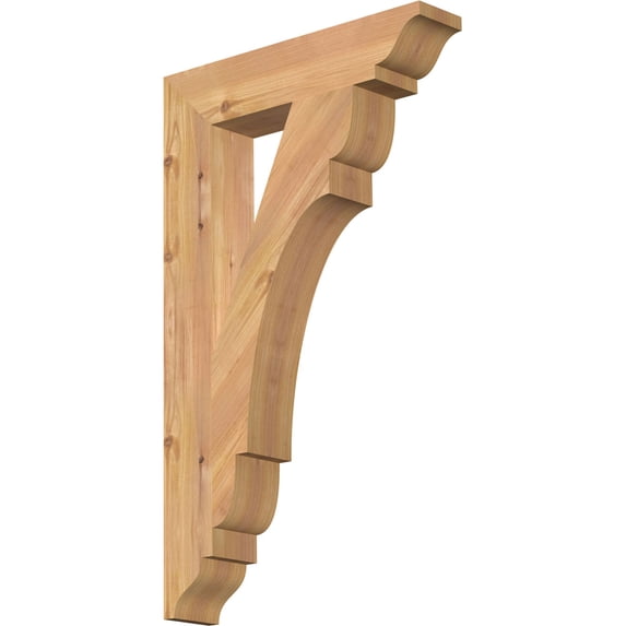 Ekena Millwork 3 1/2"W x 18"D x 30"H Olympic Traditional Smooth Bracket, Western Red Cedar