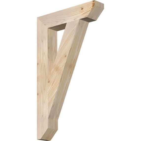 Ekena Millwork 3 1/2"W x 18"D x 30"H Traditional Slat Smooth Bracket, Douglas Fir